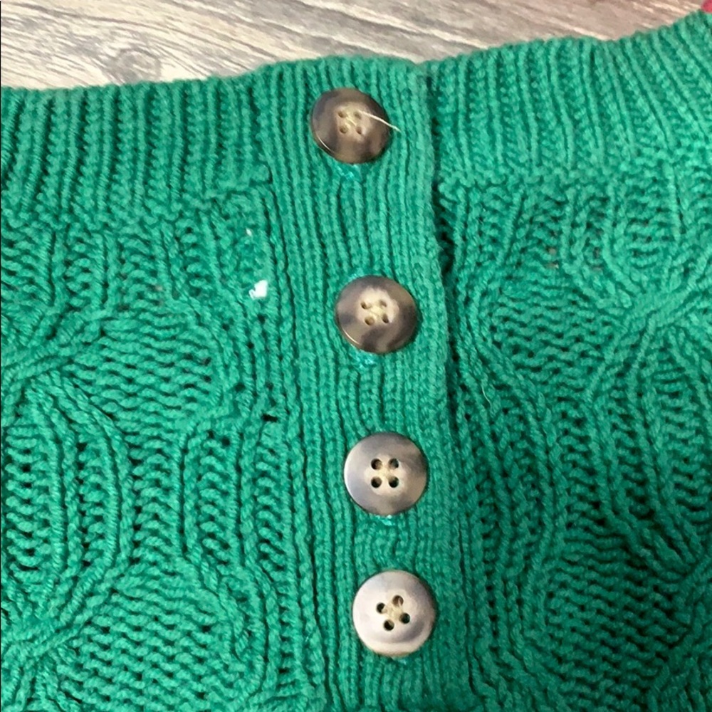 Anthropologie Sparrow Green Cable Knit Sweater - Picture 4 of 5